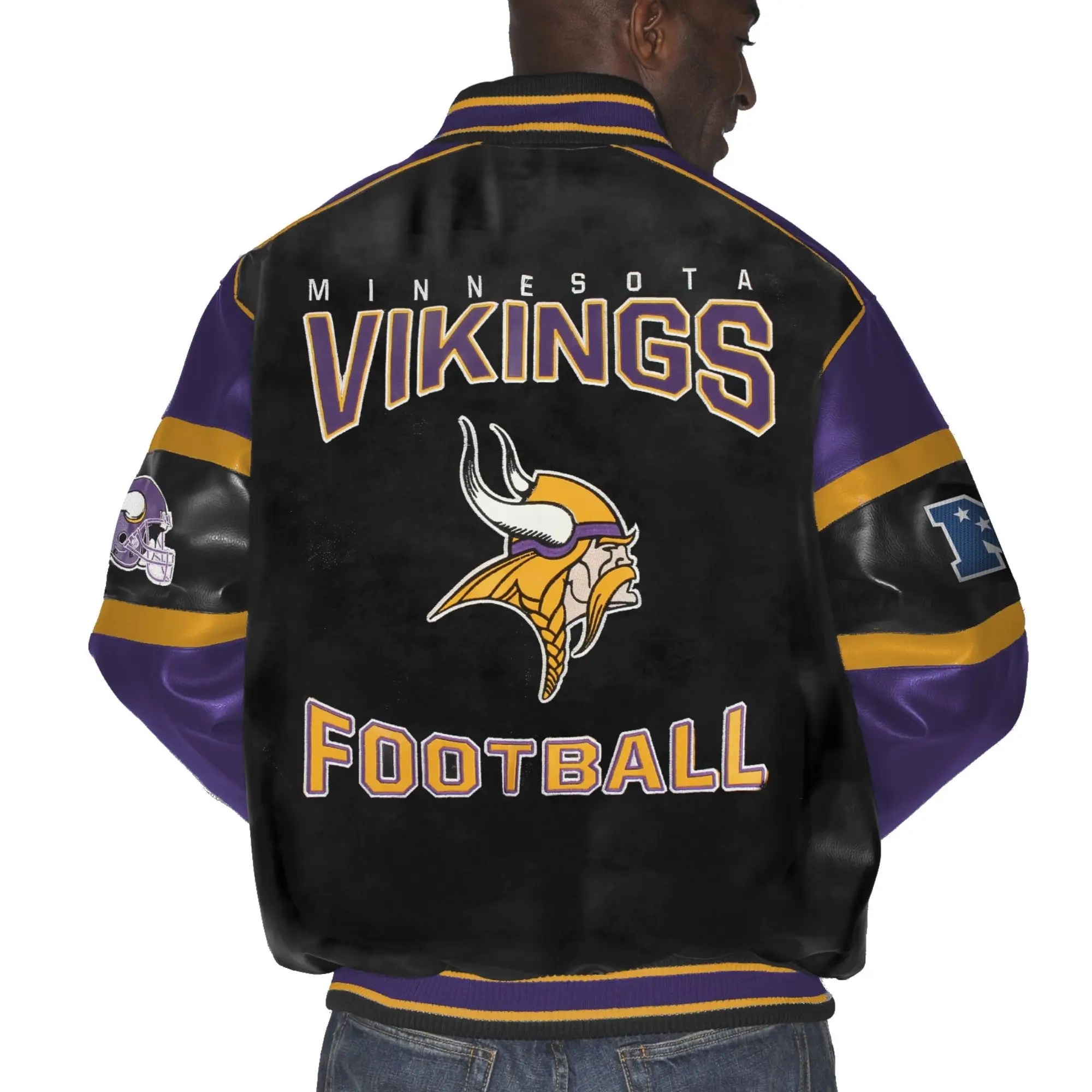 Minnesota Vikings Vintage G-III Leather Varsity Jacket