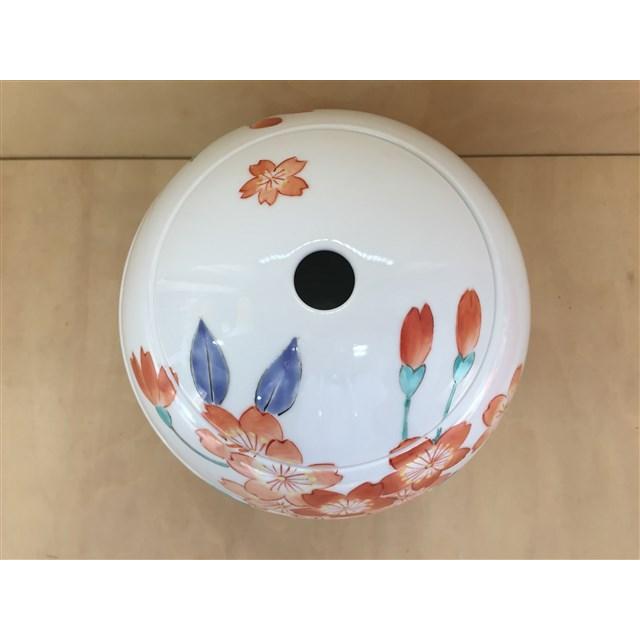有田焼 李荘窯×あかね工房 玉重(色絵桜) 【化粧箱入り】【珠型三段重