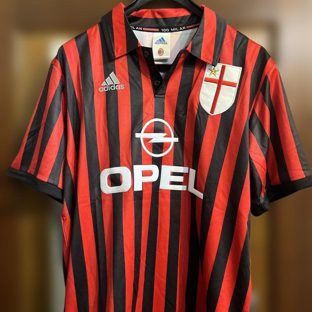 ACミラン　#7シェフチェンコ　99-00 ユニフォーム(H) AC Milan ACミラン 99/00 ホーム半袖 100周年モデル レトロシャツ